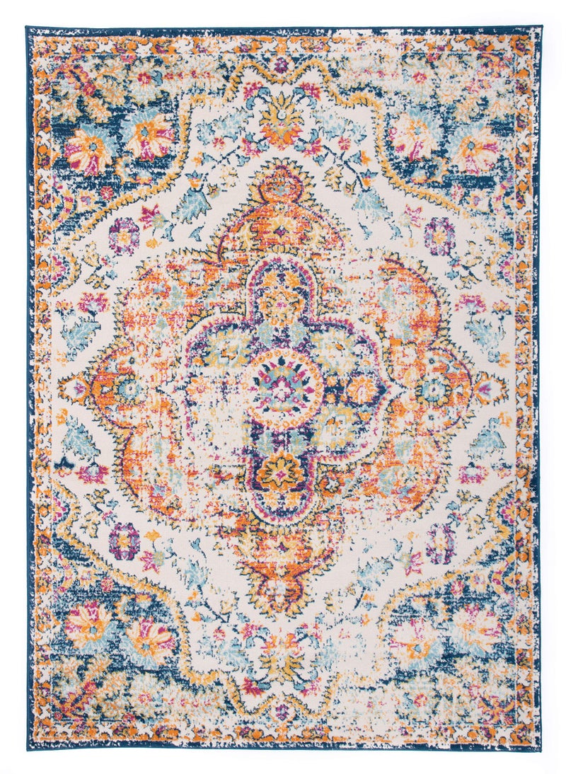 Rugshop Vintage Distressed Bohemian Area Rug for Livingroom,Bedroom,Dining Room â€“ Vibrant Multi-Color Tribal Design, 3'3" x 5' - Image 2