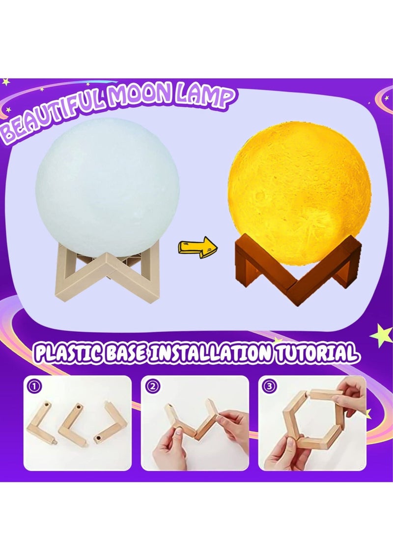 Captaintech Moon Lamp Art and Craft Supplies for Kids Diy Your 3d Moon Lamp Ideal For Kids' Painting Moon Night Light Can Make Children'S Creation Full Of Characteristics For Girls Boys Birthday - Image 4
