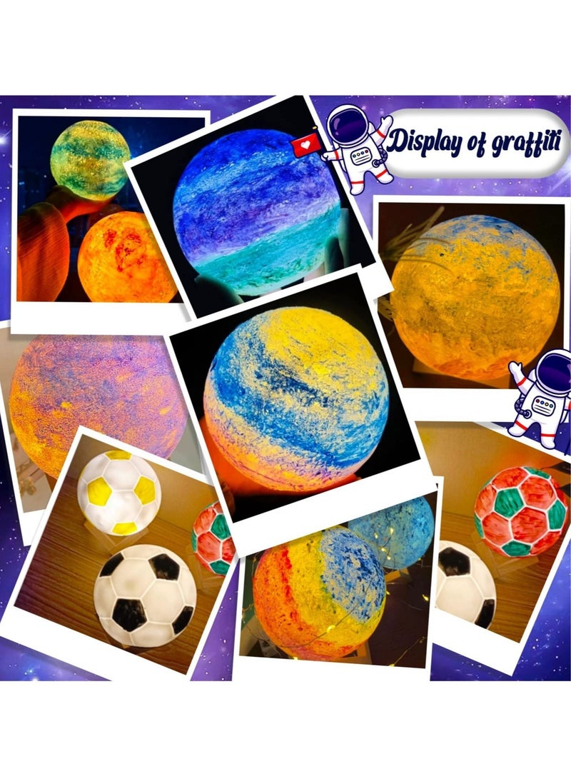 Captaintech Moon Lamp Art and Craft Supplies for Kids Diy Your 3d Moon Lamp Ideal For Kids' Painting Moon Night Light Can Make Children'S Creation Full Of Characteristics For Girls Boys Birthday - Image 5