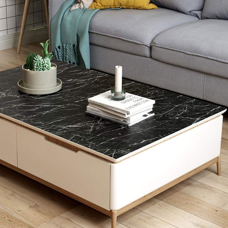 LaCheery Faux Marble Contact Paper Decorative Peel and Stick Wallpaper for Cabinets Shelf Liner Furniture Black Marble Paper Self Adhesive Film Sticker Removable Locker Wallpaper Classroom 15.8x79in - Image 3