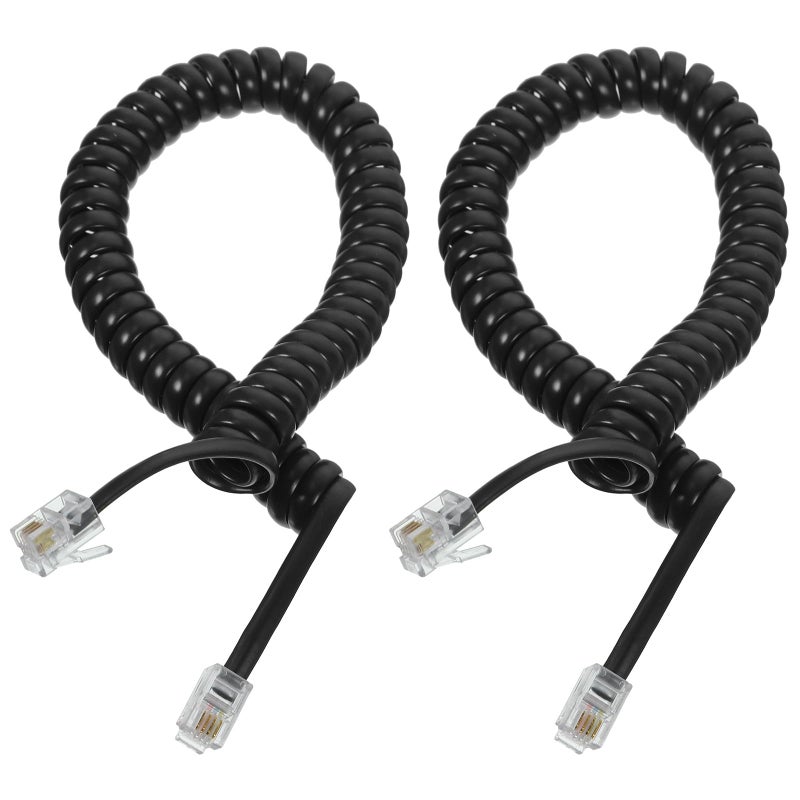 2 Pack Coiled Telephone Receiver Cords Landline Phone Cable with Clear Sound Quality - Image 2