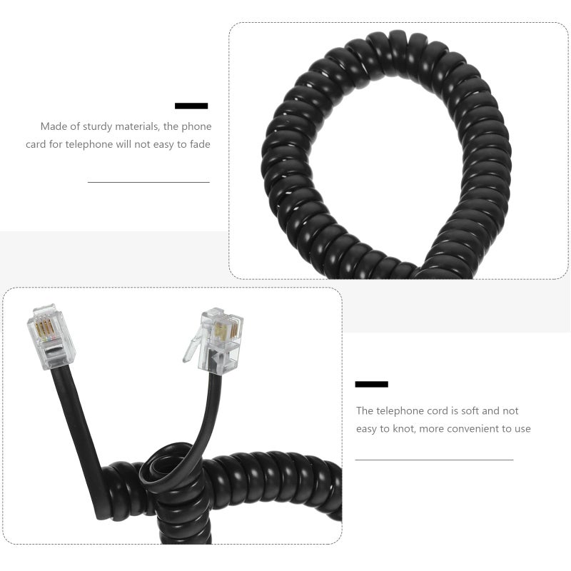 2 Pack Coiled Telephone Receiver Cords Landline Phone Cable with Clear Sound Quality - Image 4