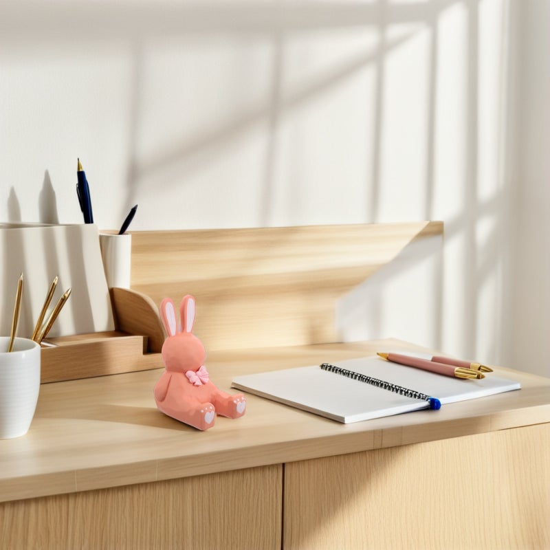 2pcs Bunny Phone Stand for Desk: Cute Mobile Holder Decorative Animal Phone Stand Decors for Office and Home Use - Image 4
