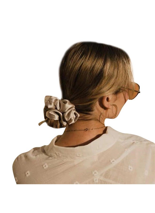 KOOMAGIC - 7 Pcs Satin Sleep Hair Scrunchies Pillow Hair Ties Silky School Elastic Hair Bobbles Soft Wrist Scrunchies Ponytail Holders Curly Hair Accessories For Women Girls (White) - Image 1