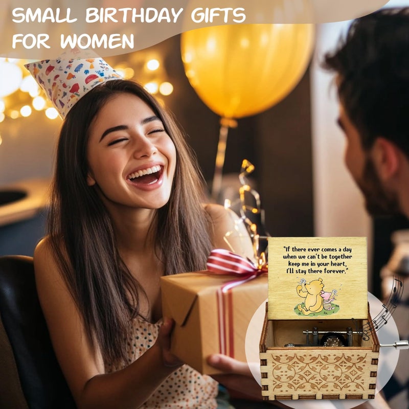 Litenx Best Friend Wood Music Box Gifts for Women, for Christmas Birthday, If There Ever Comes a Day. - Image 4