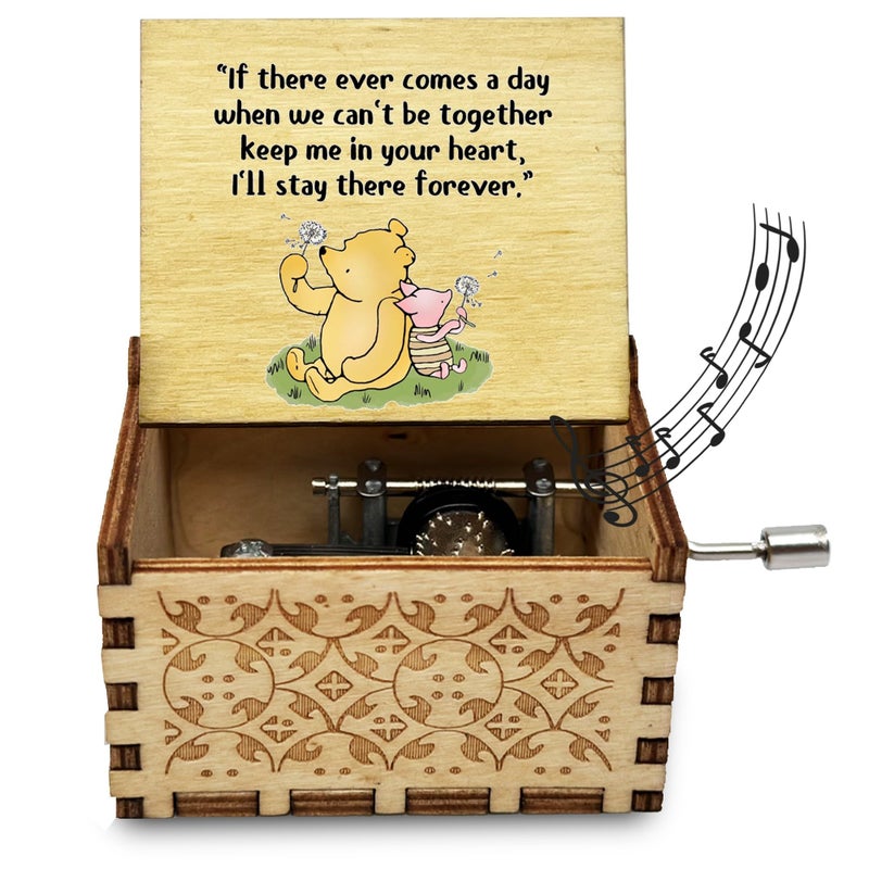 Litenx Best Friend Wood Music Box Gifts for Women, for Christmas Birthday, If There Ever Comes a Day. - Image 1