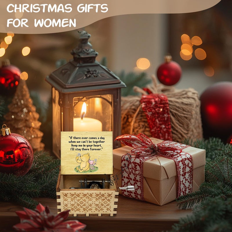 Litenx Best Friend Wood Music Box Gifts for Women, for Christmas Birthday, If There Ever Comes a Day. - Image 3
