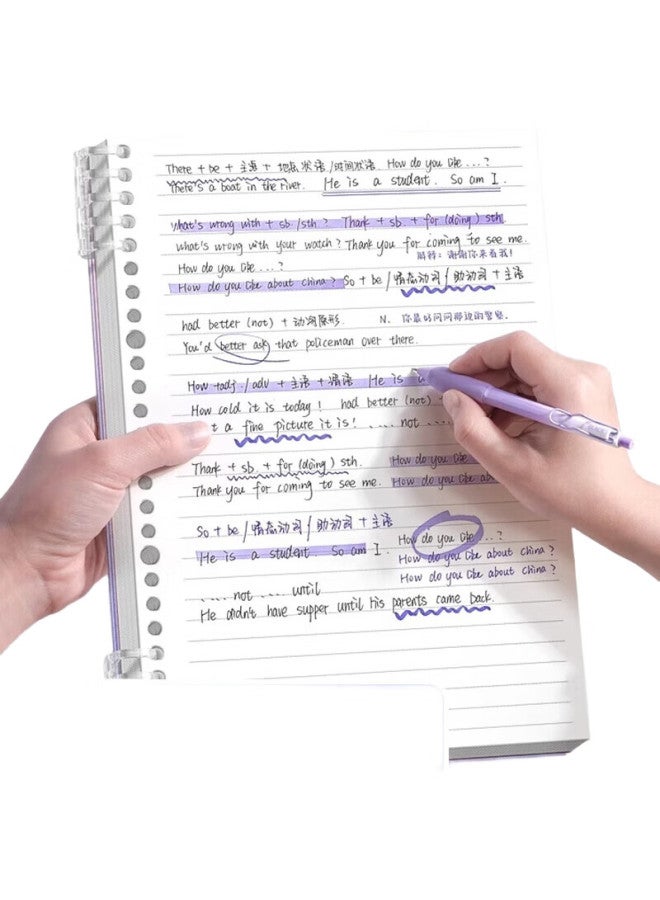 Jiamo B5 Comfortable Loose-Leaf Notebook, Detachable Spiral-Bound Notebook, Specialized Memo Paper, Detachable Ring-Bound Grid Notebook, Research Diary, B5 [Purple], 120 Pages, 26 Holes - Image 3