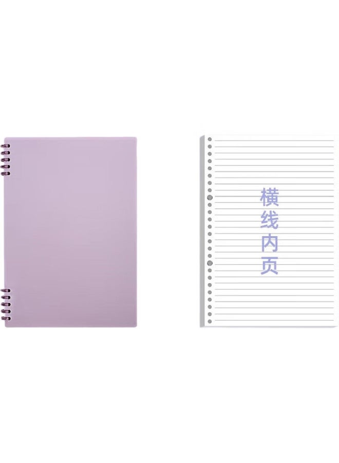 Jiamo B5 Comfortable Loose-Leaf Notebook, Detachable Spiral-Bound Notebook, Specialized Memo Paper, Detachable Ring-Bound Grid Notebook, Research Diary, B5 [Purple], 120 Pages, 26 Holes - Image 1