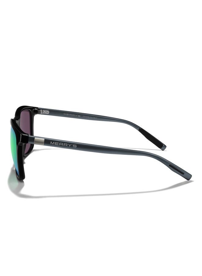 MERRY'S Unisex Polarized Aluminum Sunglasses Vintage Sun Glasses For Men/Women S8286, 0c03 Black Frame/Green Mirror Lens/Grey Temples, Free - Image 4