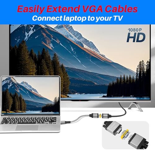 FEDUS VGA Jointer Coupler Joiner Extender 15 Pin Female to Female Coupler Cable Extender Female Both Side Female to Female Gender Changer - Image 5