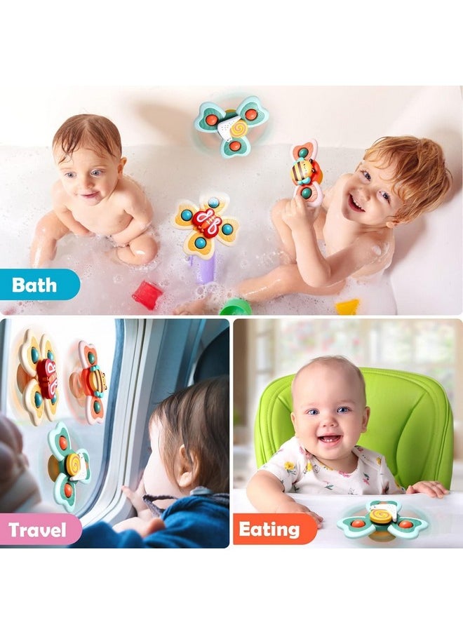 Supreme Deals Umadiya® Baby Bath Toys Spinner Toy 3 Pcs Spinners For Baby Toddlers Boys Girls Waterproof Suction Cup Spinning Top Rotating Montessori Learning Toy Sticks To Smooth Surface Return Gift For Kids  - Image 4