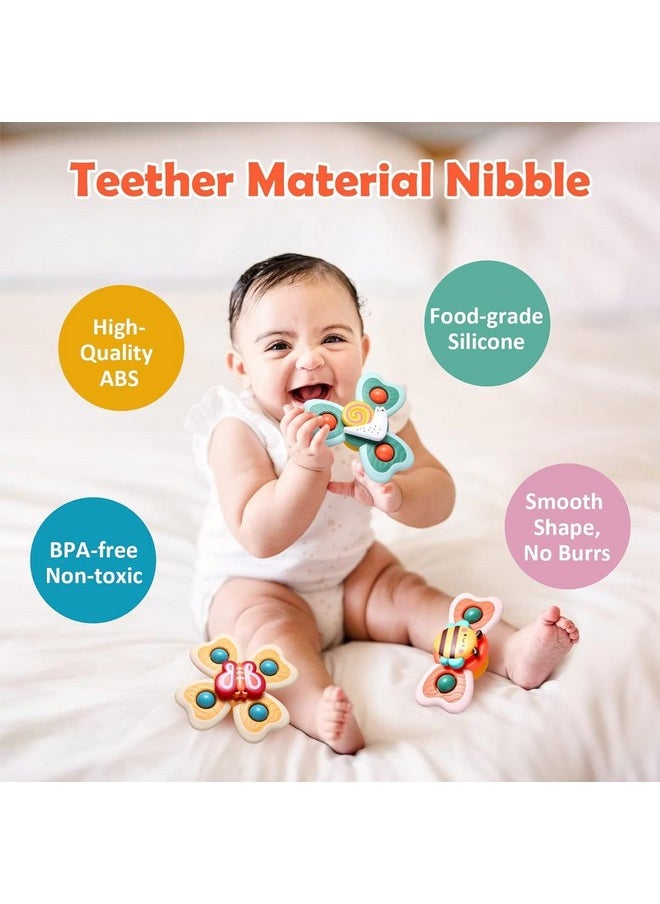 Supreme Deals Umadiya® Baby Bath Toys Spinner Toy 3 Pcs Spinners For Baby Toddlers Boys Girls Waterproof Suction Cup Spinning Top Rotating Montessori Learning Toy Sticks To Smooth Surface Return Gift For Kids  - Image 3