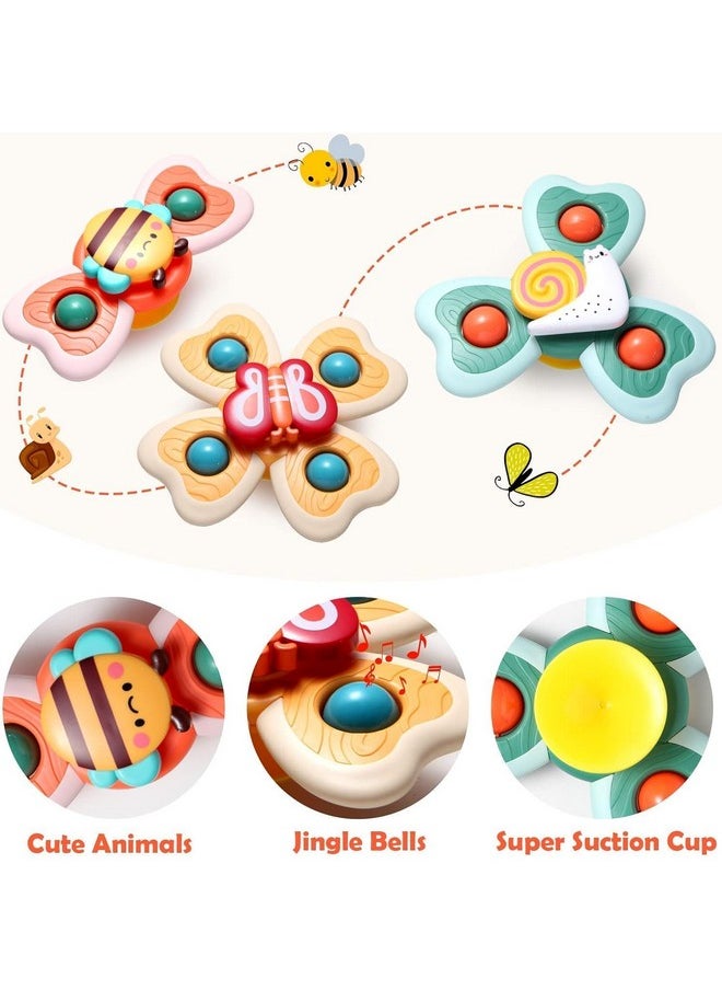 Supreme Deals Umadiya® Baby Bath Toys Spinner Toy 3 Pcs Spinners For Baby Toddlers Boys Girls Waterproof Suction Cup Spinning Top Rotating Montessori Learning Toy Sticks To Smooth Surface Return Gift For Kids  - Image 2