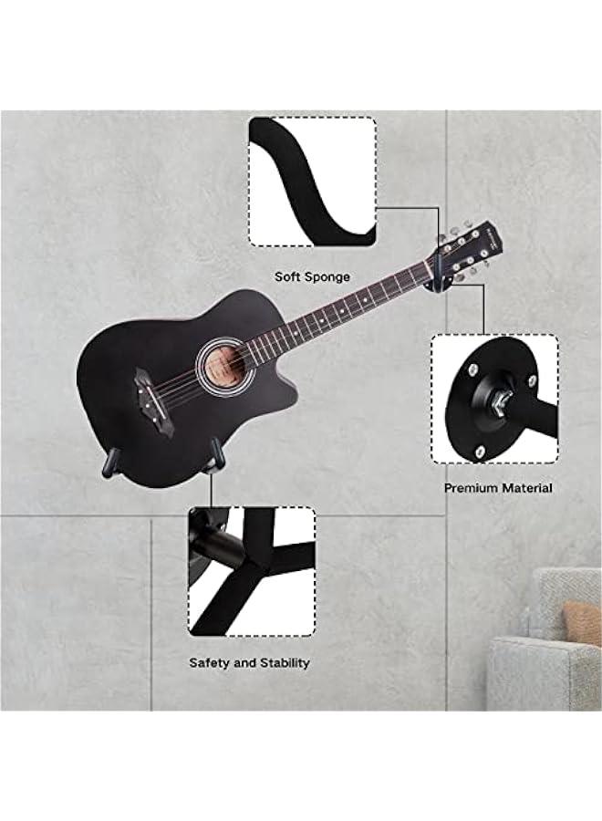 بيوينتي Guitar Wall Mount Acoustic/Electric/Classical Guitar, Ukulele, Banjo and Mandolin Wall Hanger Slat Wall Horizontal Guitar Holder Bass Stand Rack Hook - Image 4