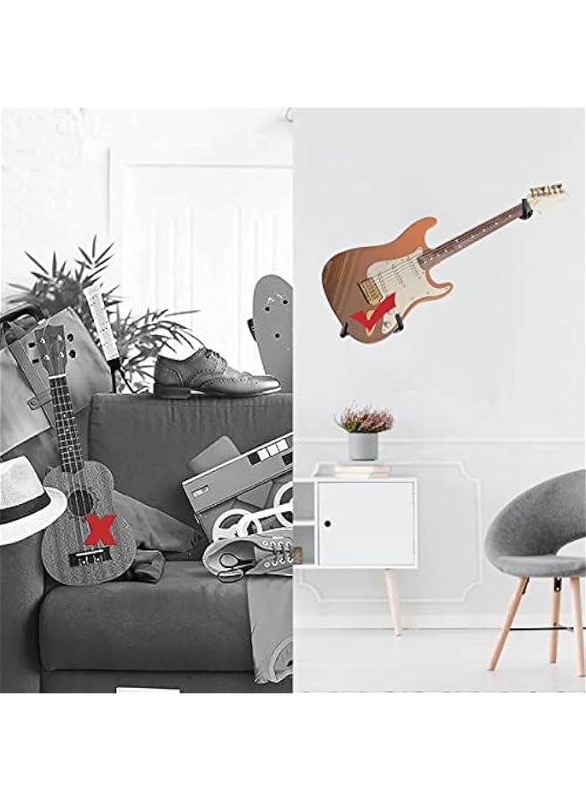 بيوينتي Guitar Wall Mount Acoustic/Electric/Classical Guitar, Ukulele, Banjo and Mandolin Wall Hanger Slat Wall Horizontal Guitar Holder Bass Stand Rack Hook - Image 5