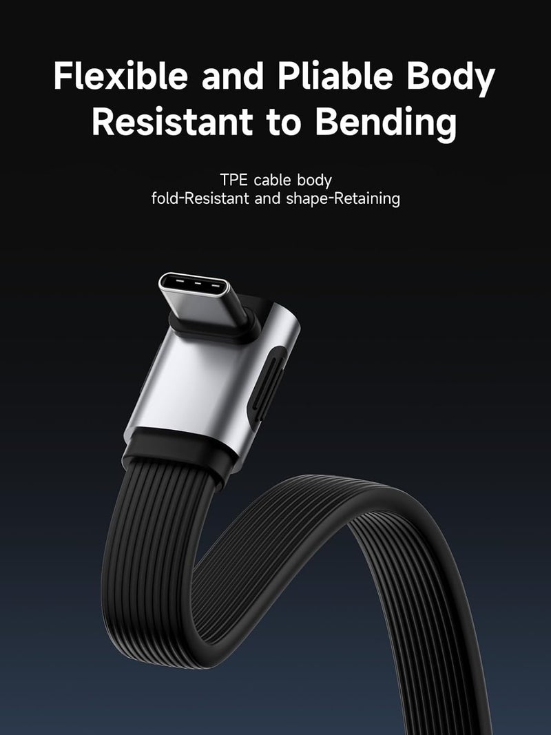 هاجيبس USB4، نقل بيانات بسرعة 80 جيجابت في الثانية، شحن سريع بقدرة 240 واط عبر كابل USB-C، كابل قصير USB 4 V2.0 بدقة 8K@60Hz لأجهزة iPhone 17 16 15 Pro Max وiPad Pro وThunderbolt 5/4 (وسط بزاوية 90 درجة، 50 سم) - Image 5