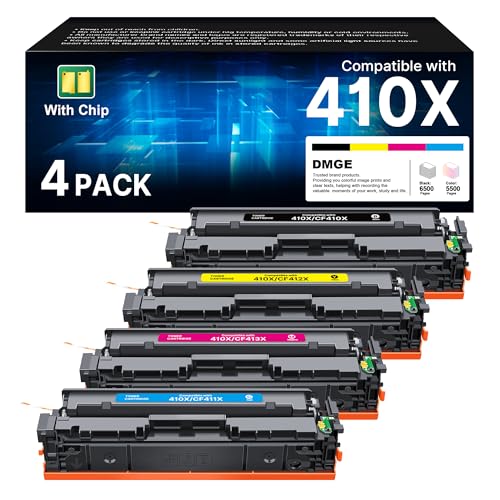 DMGE 410A Toner Cartridge 410X - High Yield 4 Pack Replacement for HP 410A 410X Compatible with HP Color Laserj Pro MFP M477fnw Toner, M477fdw Toner M452dn, Color Laserj Pro M477 M452 Series | CF410X - Image 1