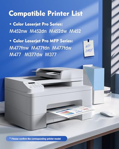 DMGE 410A Toner Cartridge 410X - High Yield 4 Pack Replacement for HP 410A 410X Compatible with HP Color Laserj Pro MFP M477fnw Toner, M477fdw Toner M452dn, Color Laserj Pro M477 M452 Series | CF410X - Image 2