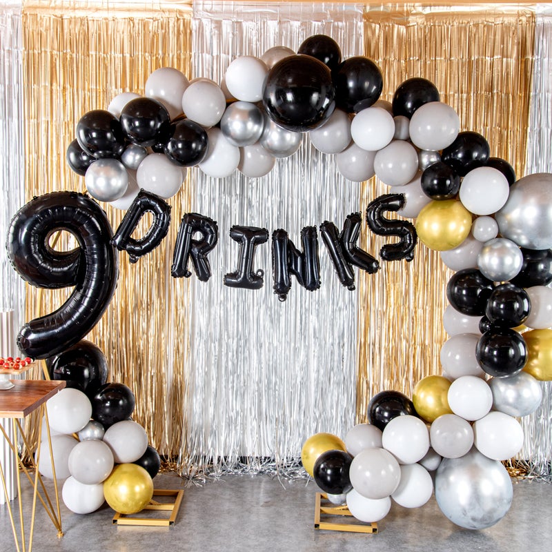 Restaurantware-Balloonify 40 Inch Number Balloon, 1 Large Digital Party Balloon - Number 9, Self-Sealing, Black Foil Mylar Balloon, Hanging Loop, Decoration For Birthday, Wedding, Or Graduation - Image 4