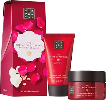 RITUALS مجموعة هدايا مصغرة من مقشر الورد الهندي بالملح الوردي 125 جرام وكريم الجسم 70 مل من ريتوالز أيورفيدا - Image 1