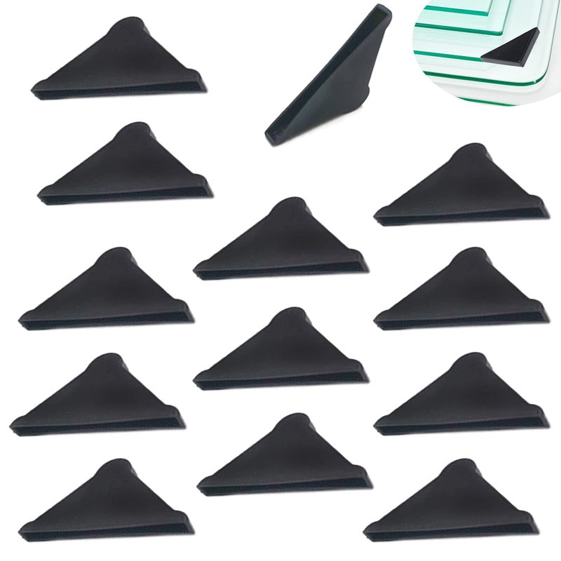 UoYu 20 pcs Mirror Corner Protectors 4 x 50mm Black Toughened Glass Corner Protector Ceramic Tile wrap Angle Plastic Bathroom Lens Right Angle