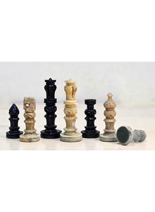 StonKraft Stone Chess Pieces Chessmen Chess Coins (3" King) - Image 1
