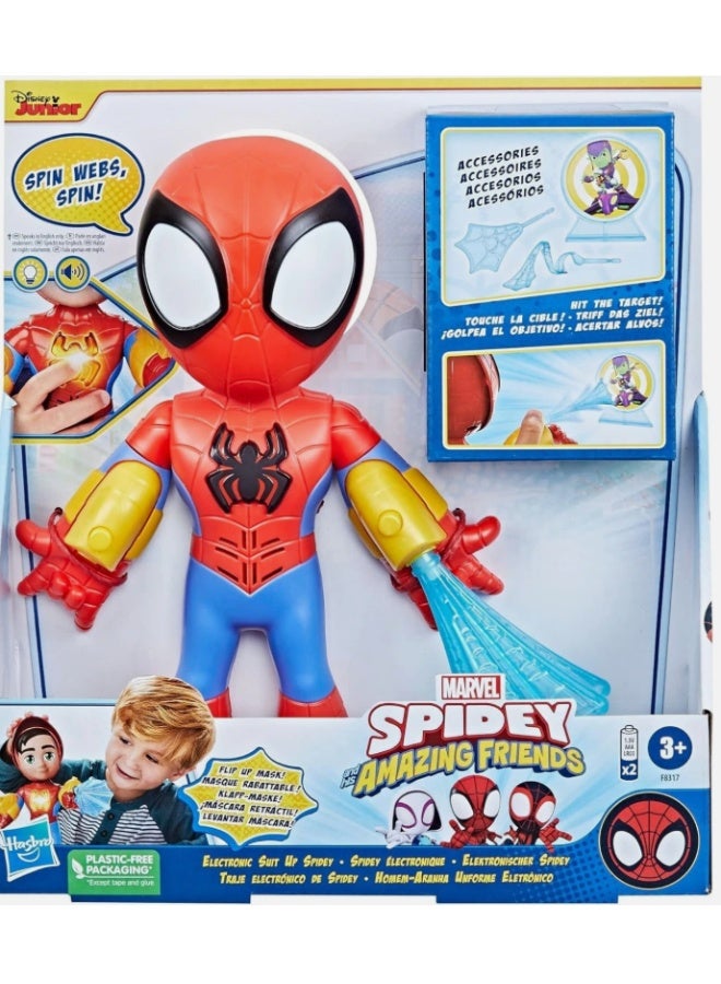Disney Junior Marvel Spidey and His Amazing Friends Electronic Suit up Spidey - Image 1