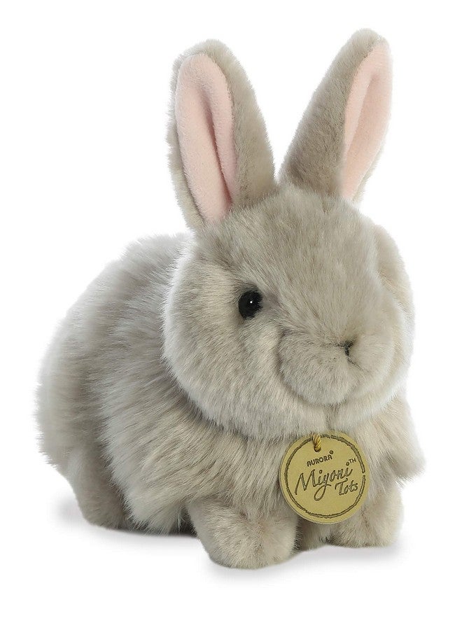 اورورا حيوان محشو واقعي من نوع Aurora® Miyoni® Angora Bunny Grey - تفاصيل واقعية - رفقة عزيزة - رمادي 7.5 بوصة - Image 1