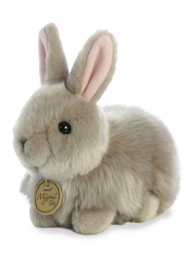 اورورا حيوان محشو واقعي من نوع Aurora® Miyoni® Angora Bunny Grey - تفاصيل واقعية - رفقة عزيزة - رمادي 7.5 بوصة - Image 3