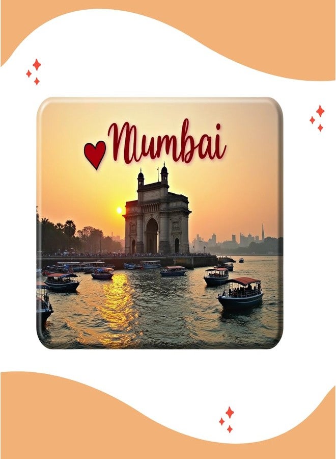 GiftODay Mumbai City Theme Souvenir Wooden Fridge Magnet for Refrigerator - Mumbai Fridge Magnet for Kitchen & Home Decoration | Perfect Souvenir Gift | Size 3x3 Inches | Pack of 1 - Image 5