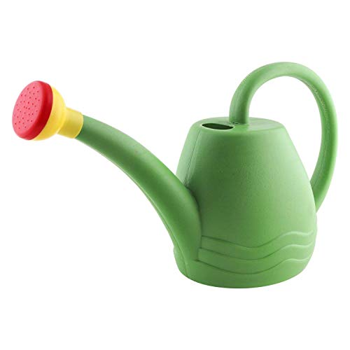 DIVINE TREE 1.8 L Plastic Watering Can with Long Spout & Sprinkler Head – Indoor & Outdoor Watering Can for Plants, Seed Germination & Home Garden Use (Green) - Image 1