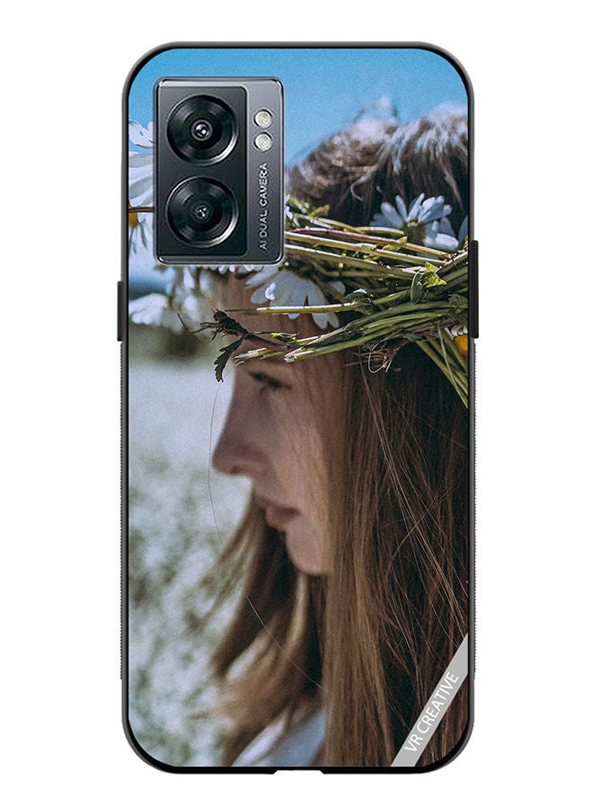 VR CREATIVE Protective Case Cover For OnePlus Nord N300 Girl With Flower Crown Design Multicolour - Image 1
