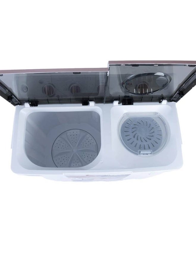 اورورا غسالة ملابس   شبه آلية بحوضين سعة 10 كجم، مصنوعة من البلاستيك المتين، وخفيفة الوزن لسهولة الحركة، وسهلة الاستخدام، باللون الأبيض | اسم الموديل: AR-11TTH - Image 4