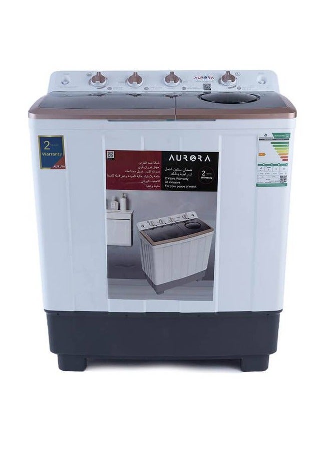 اورورا غسالة ملابس   شبه آلية بحوضين سعة 10 كجم، مصنوعة من البلاستيك المتين، وخفيفة الوزن لسهولة الحركة، وسهلة الاستخدام، باللون الأبيض | اسم الموديل: AR-11TTH - Image 3
