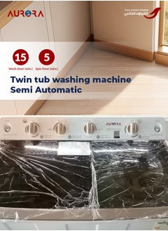 AURORA 10 KG Twin Tub Semi-Automatic Washing Machine, Durable Plastic, Lightweight for Easy Mobility, User-Friendly Operation, White Color | Model Name: AR-11TTH  - Image 4