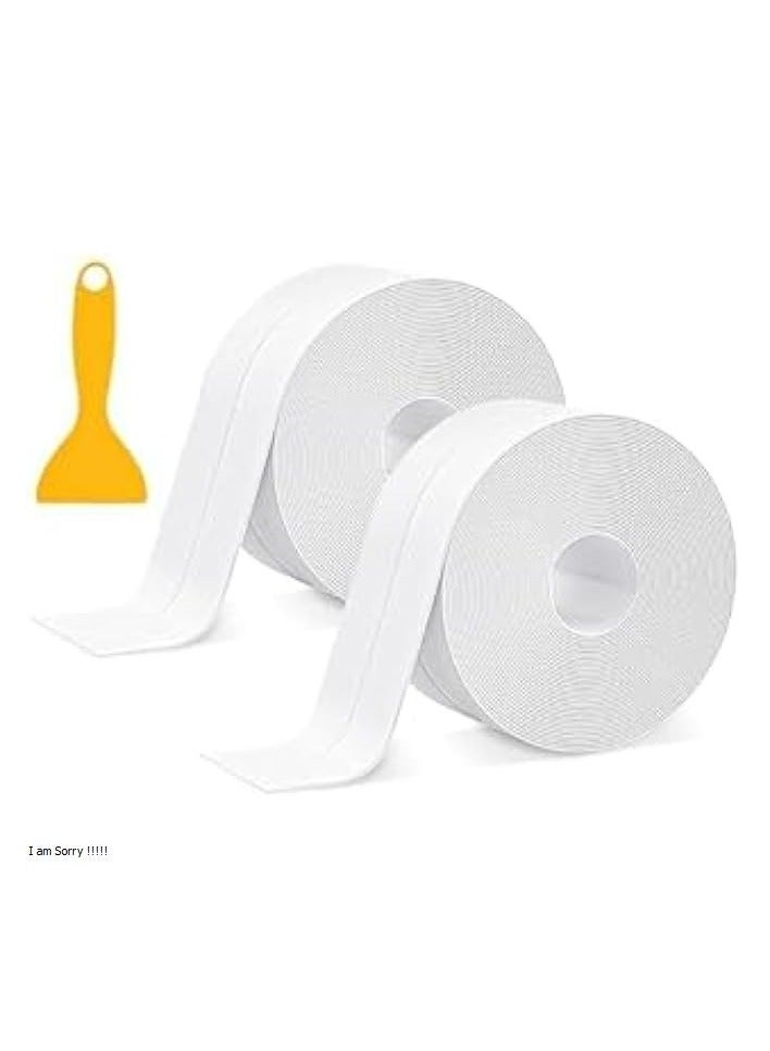 erorex Bath Sealant Strip, Caulk Strip Adhesive Sealant Tape with Sealing Tool, Bathroom Sealant, Caulk Strip, Waterproof Simple Seal Tape for Bathroom 1.5" x 10.5ft(38mm X 3.2M) - Image 1