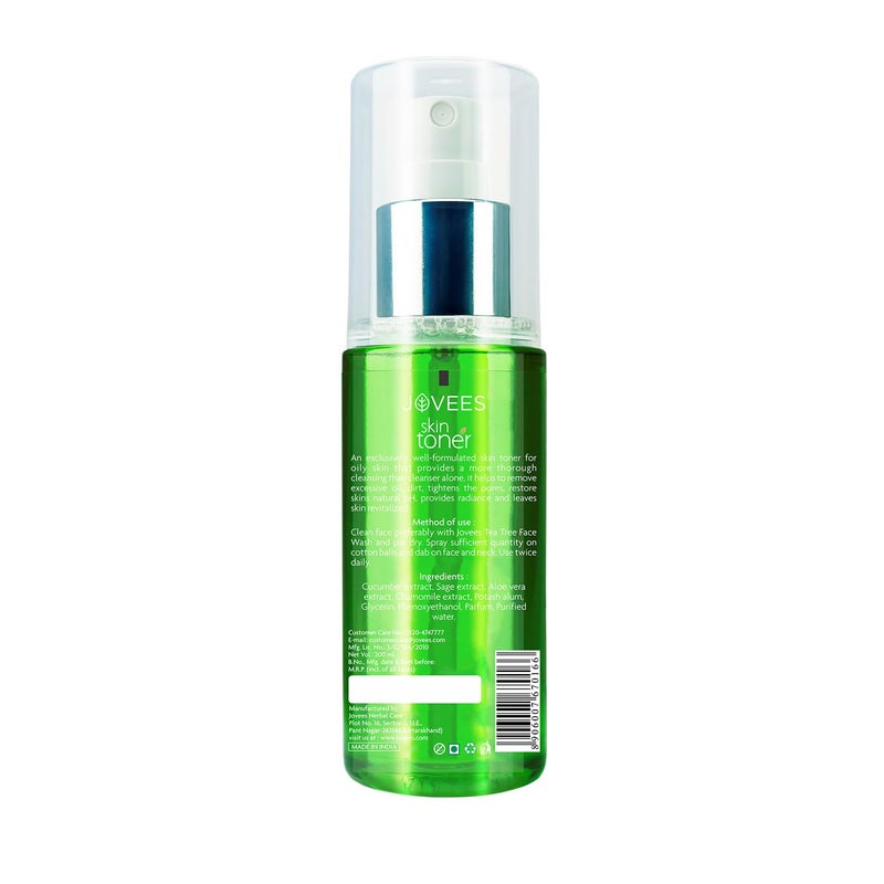 Jovees Herbal Cucumber Skin Toner For Glowing And Hydrating Skin  Face Mist  Toner for Oily  Acne Prone Skin  Cleansing  Pore Tightening  Paraben Alcohol And Chemical Free 200ml - Image 2