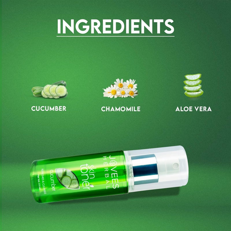 Jovees Herbal Cucumber Skin Toner For Glowing And Hydrating Skin  Face Mist  Toner for Oily  Acne Prone Skin  Cleansing  Pore Tightening  Paraben Alcohol And Chemical Free 200ml - Image 5