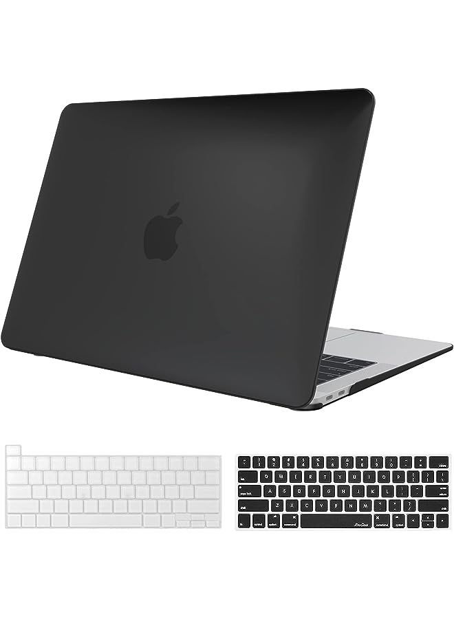 Procases MacBook Pro 13 Case 2019 2018 2017 2016 Release A2159 A1989 A1706 A1708, Hard Case Shell Cover and Keyboard Skin Cover for MacBook Pro 13 Inch with/Without Touch Bar -Black - Image 1