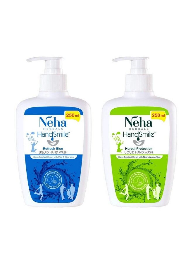 Neha Herbal S Handwash Pump 250Ml (Pack Of 2) Mint & Neem Combo Pack  - Image 1