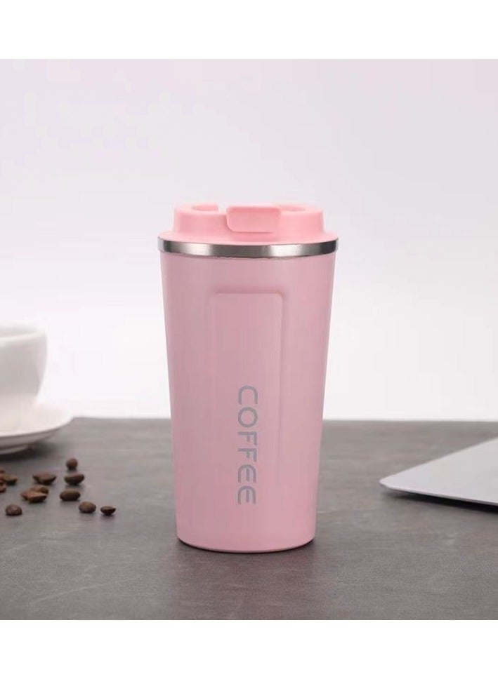 AZAD Stainless Steel Insulated Thermal Coffee Cup Pink/Silver 15x7.50x9.40cm - Image 2