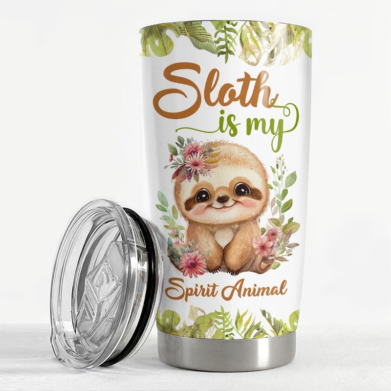 SANDJEST SANDJEST Sloth Tumbler 20oz Sloths Gifts for Women Girl Teen Gift for Birthday Christmas Stainless Steel Insulated Tumblers Coffee Travel Mug Cup  - Image 3