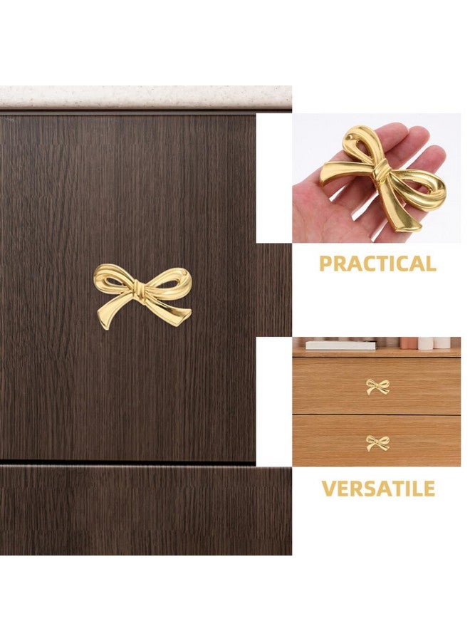 DOITOOL Brass Bow Shape Cabinets Knobs Gold Drawer Pulls Decorative Bow Knobs Cupboard Pull Handles for Home Kitchen Cabinet Hardware Cupboard Dresser Wardrobe and Drawer Pulls - 6 Pack - Image 5