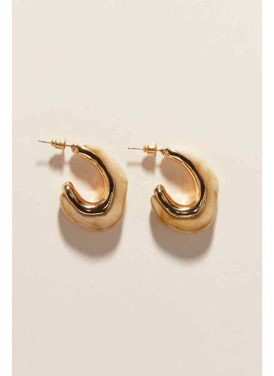 اتش اند ام Marbled Hoop Earrings