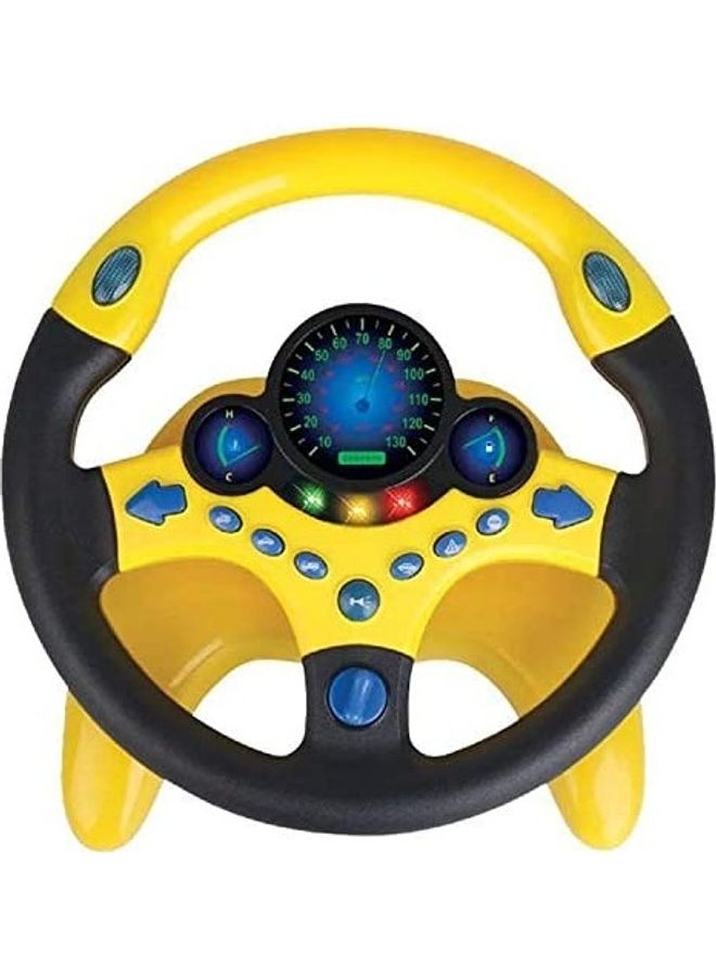 Steering Wheel Toy With Flashing Lights Sound Effects Yellow  - Image 1