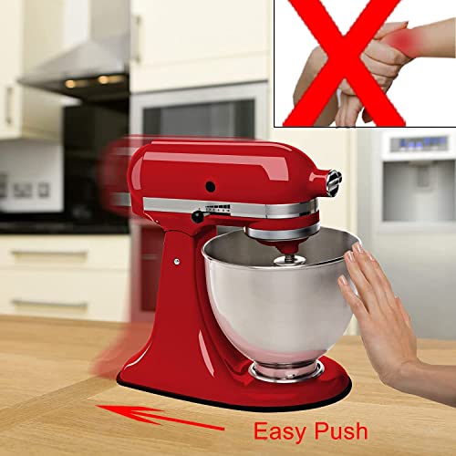 Oudizz Sliding Mats for Kitchen aid Head Stand Mixer with 2 Black Kitchen Accessories,Mixer Mover Slider Mat Pad for Kitchenaid 4.5-5 Qt Tilt-Head Stand,Kitchen aid Mixers Accessories - Image 4