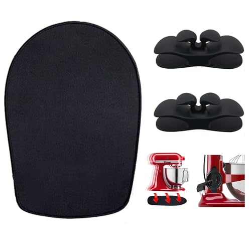 Oudizz Sliding Mats for Kitchen aid Head Stand Mixer with 2 Black Kitchen Accessories,Mixer Mover Slider Mat Pad for Kitchenaid 4.5-5 Qt Tilt-Head Stand,Kitchen aid Mixers Accessories - Image 1