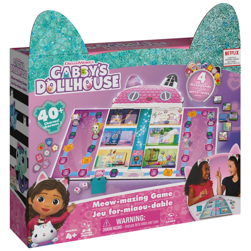 Spin Master Games, Gabbyâ€™s Dollhouse, Meow-Mazing Board Game, Board Game for Kids, Family Games, Preschool Game for Families & Kids Ages 4+ - Image 1