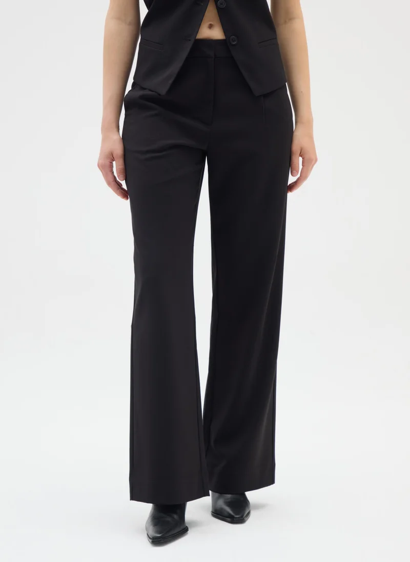 Ovs STRAIGHT BLACK TROUSERS WITH ELASTIC WAIST